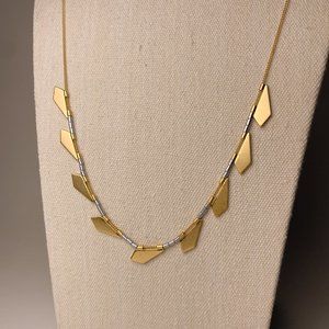 Madewell Minimalist Geometric Shape Matte Gold Dainty Beaded Chain Necklace